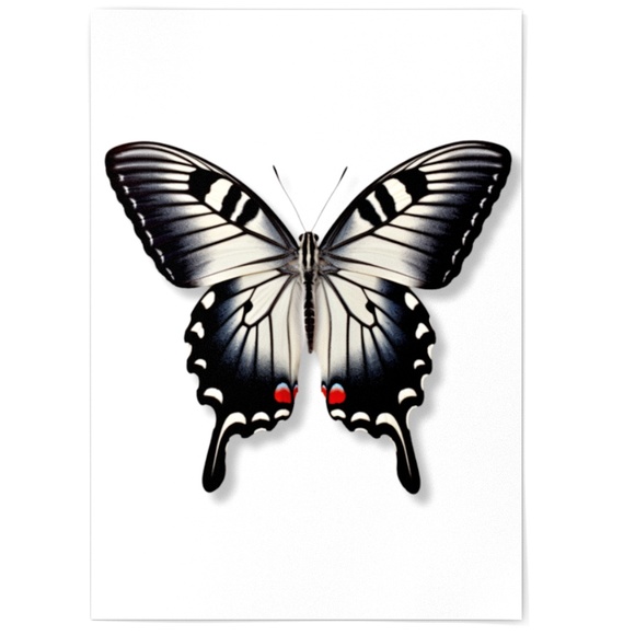 Watercolor Zebra Swallowtail Butterfly Wall Art Illustration Print Unframed - Picture 2 of 5
